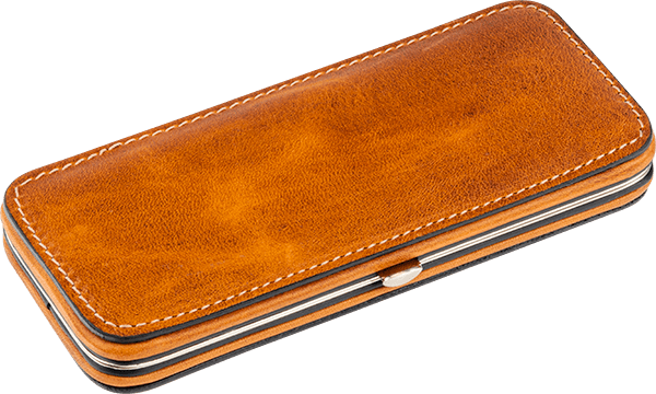 Maniküre-Etui Leder Hellbraun leer (groß) Maniküre-Etui Leder Hellbraun leer (groß)