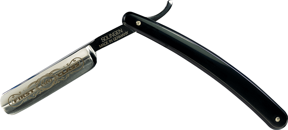 Rasiermesser mit Kunststoffgriff schwarz ohne Hintergrund