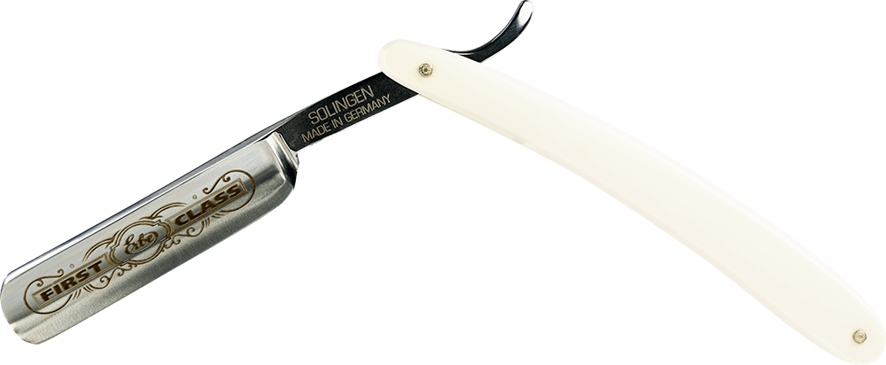 Rasiermesser mit Kunststoffgriff weiß ohne Hintergrund