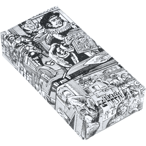 Maniküre-Etui Leder dunkelblau-braun