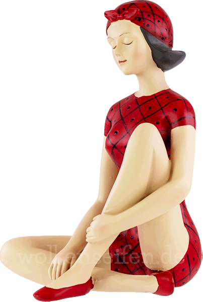 Pinup sitzend rot-kariert