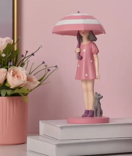 Mädchen mit Hund Pink