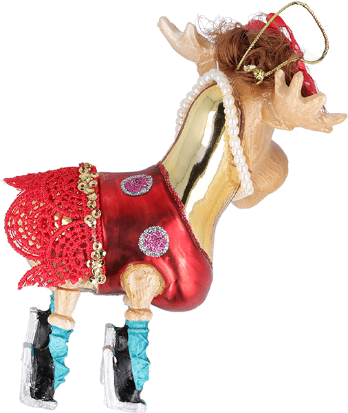 Anhänger Schlittschuh-Esel rot