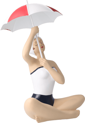 Pinup Schwimmerin mit Schirm