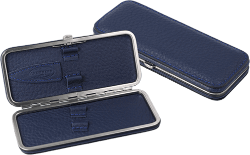Maniküre-Etui Leder Dunkelblau leer (groß) Maniküre Etui Chervoleder dunkelblau leer