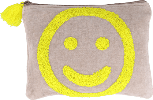 Samttasche Smiley gelb groß Samttasche Smiley gelb groß