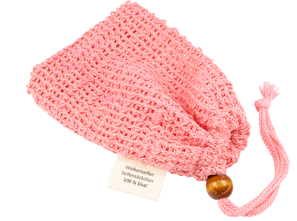 Sisal-Seifensäckchen Pink Sisal-Seifensäckchen Pink ohne Hintergrund