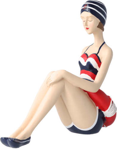 Pinup Schwimmerin rot-weiß-blau