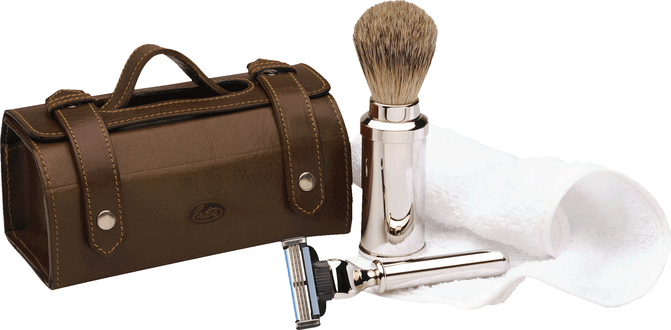 Herren Leder Reiseset Herren Leder Reiseset ohne Hintergrund