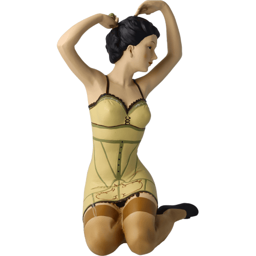 Pinup Dekofigur grün knieend Pinup Dekofigur grün knieend