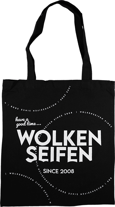 Einkaufsbeutel schwarz flach Wolkenseifen Einkaufstasche schwarz
