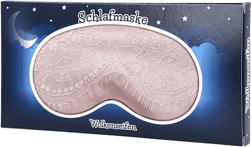 Schlafmaske mit Spitze Rosa-Weiß