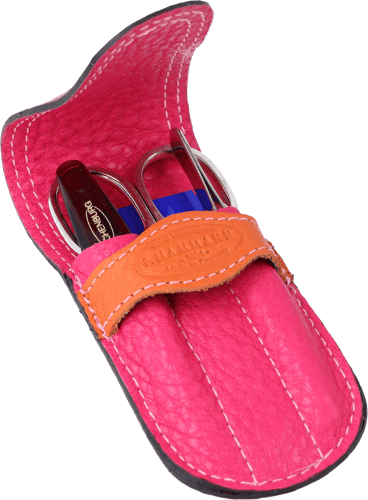 Maniküre-Etui Leder pink-orange Maniküre-Etui Leder pink-orange