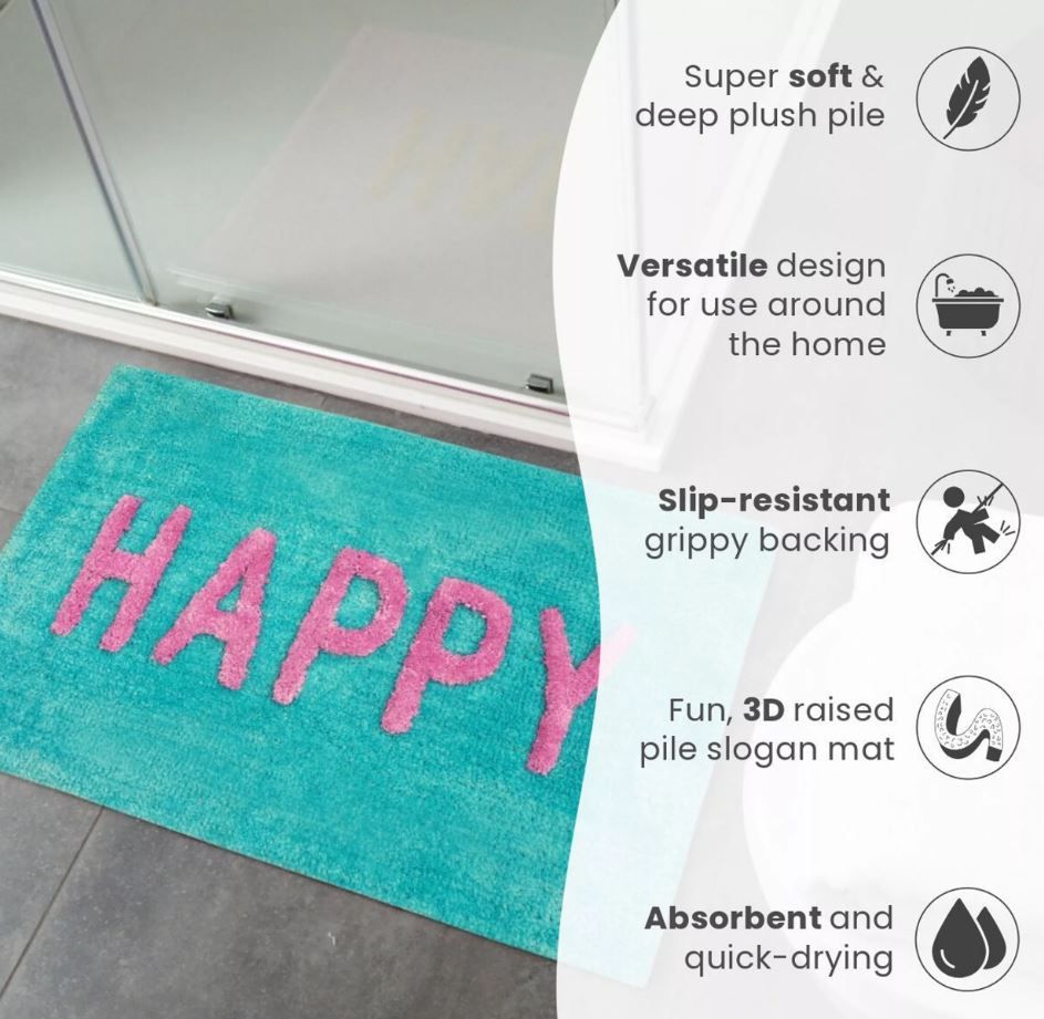 Badematte Happy Türkis