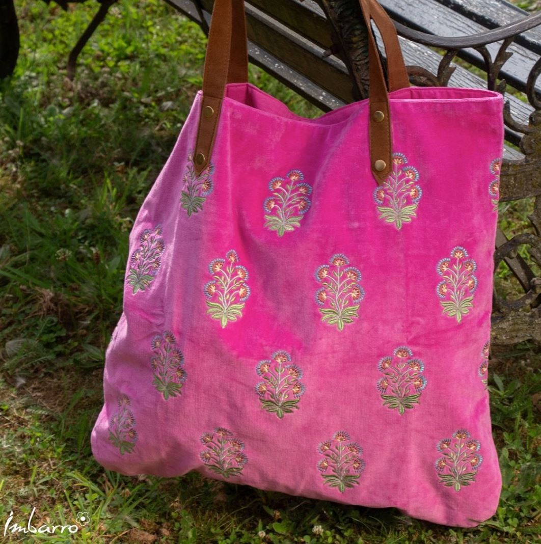 Samt-Shopper Belle Rose