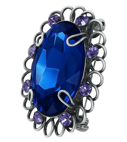 Gem Rocks Brosche Blau Gem Rocks Brosche Blau