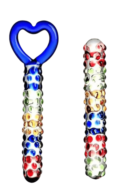 Glas-Dildo bunt genoppt Glasdildo bunt genoppt