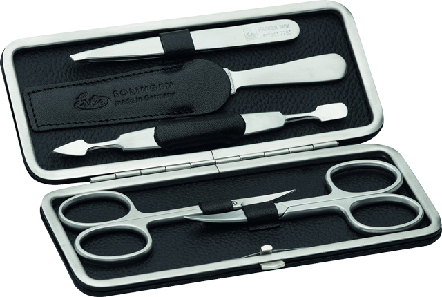 Nageletui Leder Black 5 tlg. Nageletui Leder Black 5 tlg. ohne Hintergrund