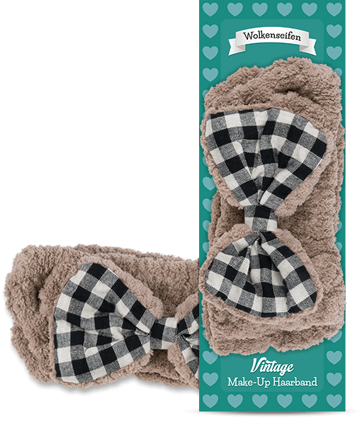 Make-Up-Haarband Braun + Karoschleife Make-Up-Haarband Braun + Karoschleife