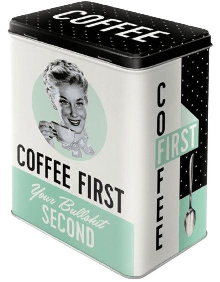 Geschenkdose Coffee first