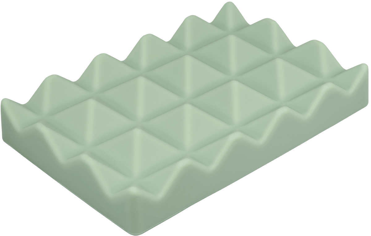 Seifenablage Silikon Pyramide Mint ohne Hintergrund