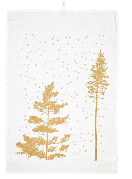 Dorothee Lehnen Geschirrtuch Winter gold 