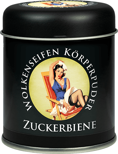 Trockenshampoo (Körperpuder) Zuckerbiene Streudose ohne Hintergrund