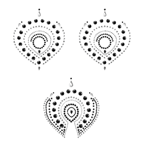 Nipple Pasties Black & Silver Bijoux Indiscrets Nipple Pasties