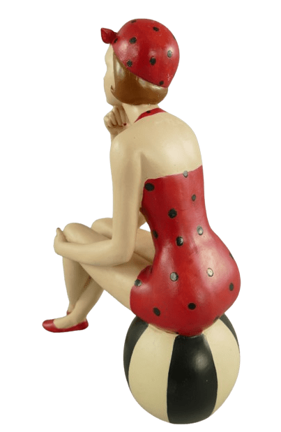 Pinup auf Ball rot Pinup auf Ball rot