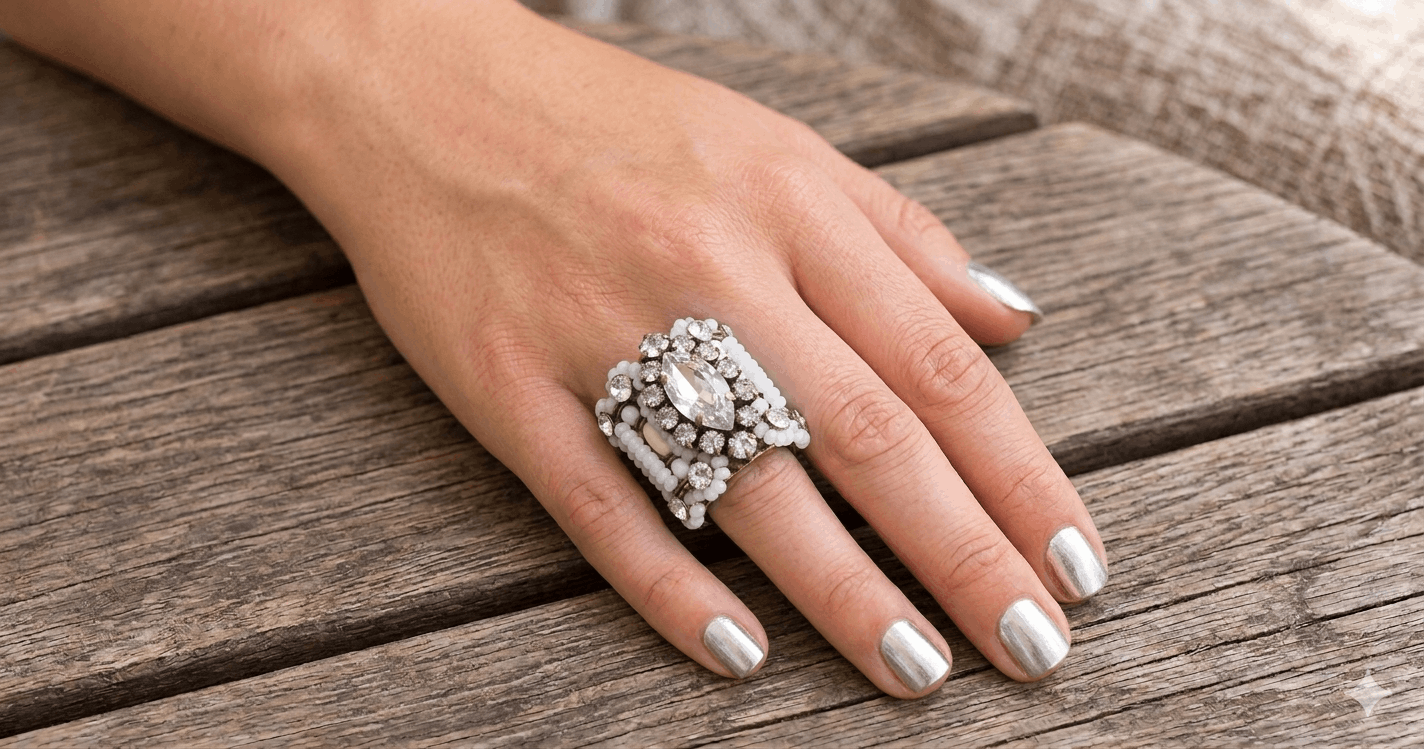 Paisley African Ring Weiß Paisley African Ring Weiß