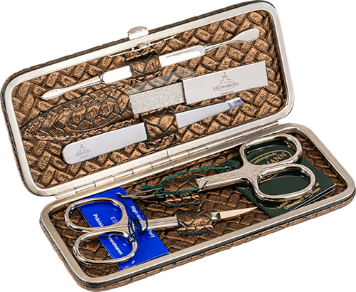 Maniküre-Etui Flechtleder Bronze Maniküre-Etui Flechtleder Bronze