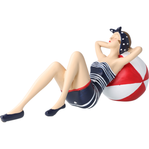 Pinup Schwimmerin liegend auf Ball Pinup Schwimmerin liegend auf Ball