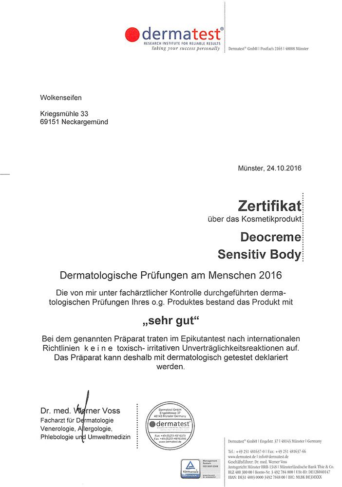 Deocreme Sensitiv Body 25 ml Deocreme Sensitiv Body 25 ml
