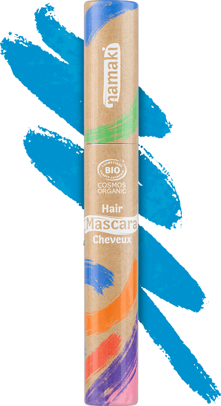 Bio-Haarmascara Blau Namaki Bio-Kinderschminke Haarmascara Blau ohne Hintergrund