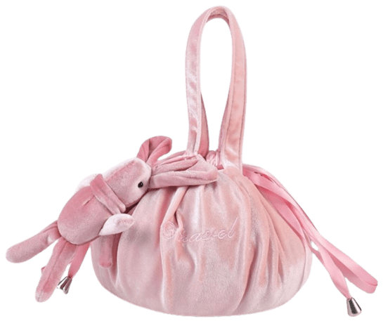 Kosmetikbeutel Rosa Kosmetikbeutel aus Samt mit Glücksbringer