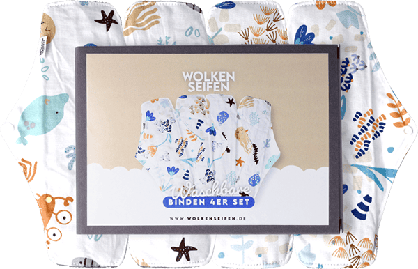 Waschbare Binden 4er Set Waschbare Binden Blumen