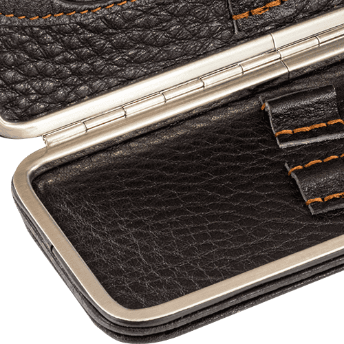 Maniküre-Etui Leder Dunkelbraun leer (groß)