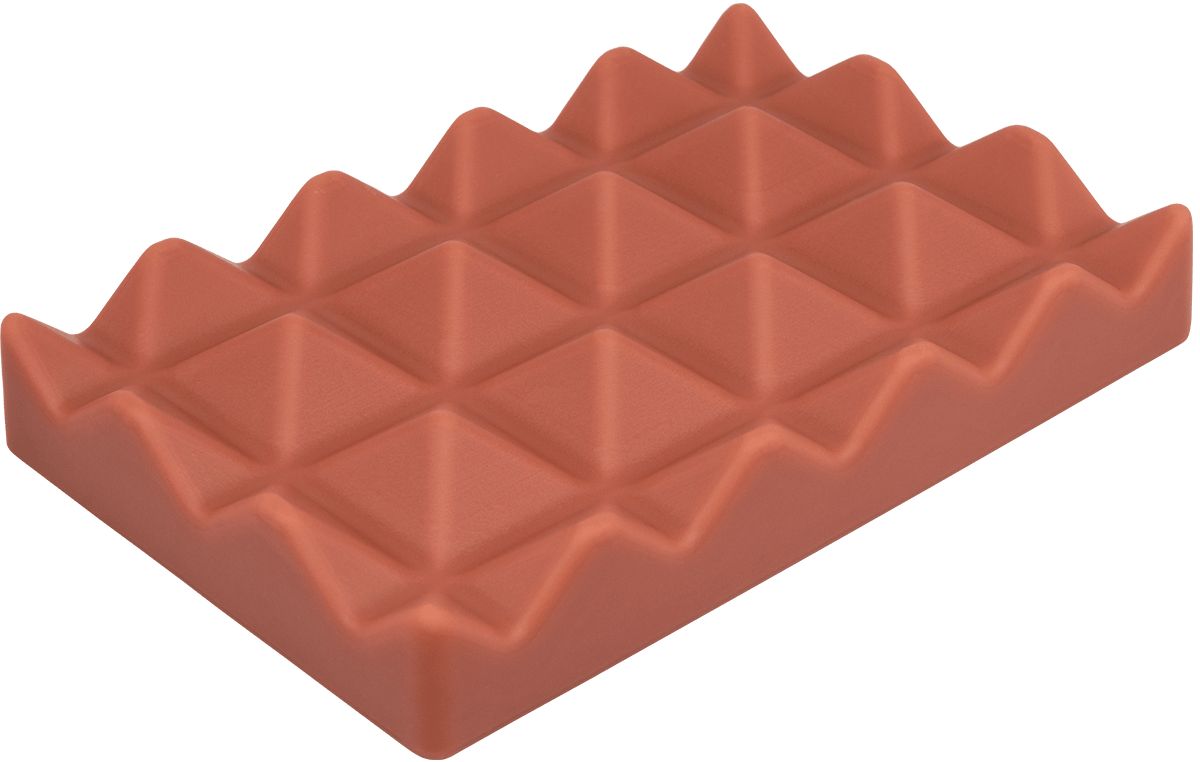 Seifenablage Silikon Pyramide Rostrot ohne Hintergrund