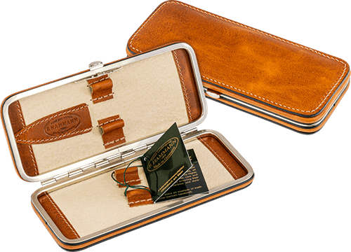 Maniküre-Etui Leder Hellbraun leer (groß) F. Hammann Maniküre Etui Kalbleder