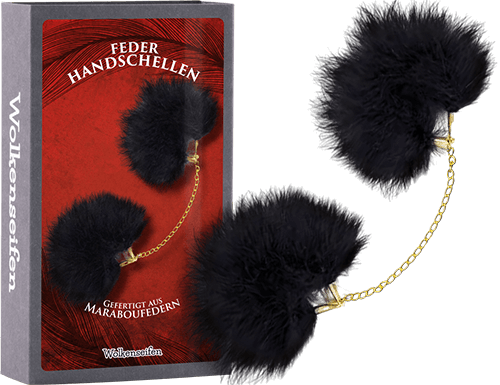 Feder-Handschellen schwarz Wolkenseifen Federhandschellen