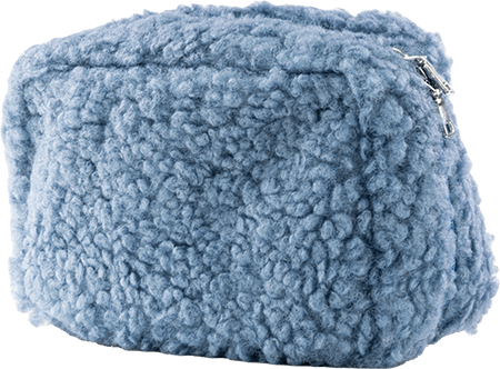 Plüschtasche Blau Kosmetiktasche aus Plüsch