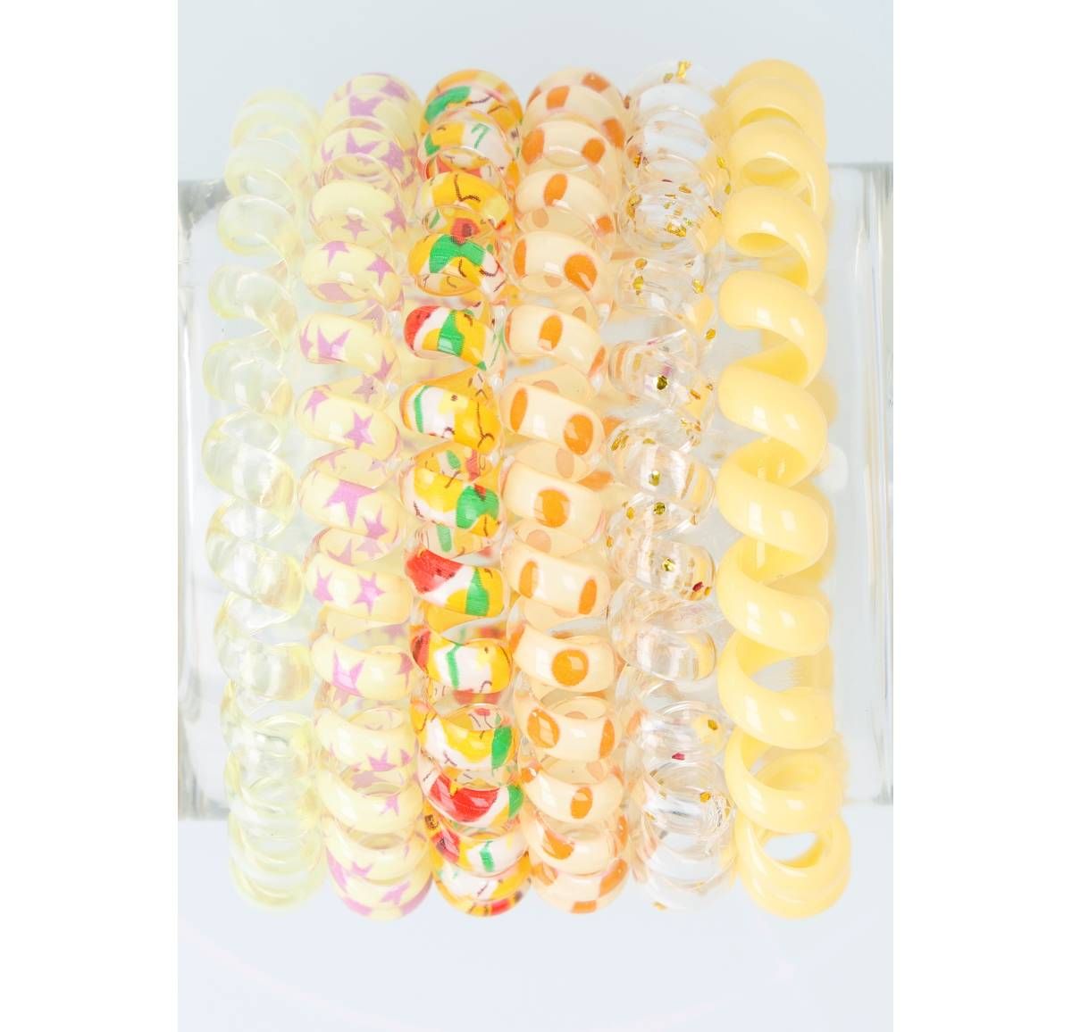 Spiral-Haargummis Gelb-Mix