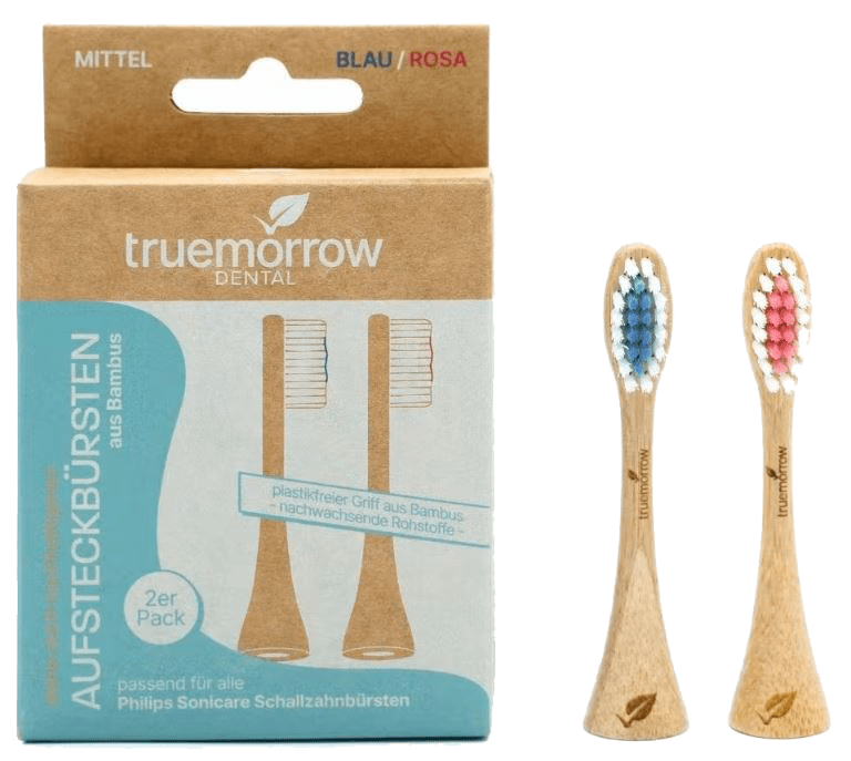 Bambus-Aufsteckzahnbürsten truemorrow Bambus Aufsteckzahnbürsten