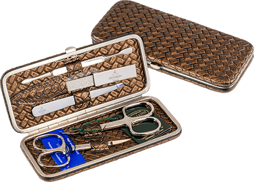 Maniküre-Etui Flechtleder Bronze F. Hammann Maniküre Etui Kalbleder Eschenburg