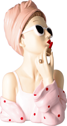 Dekofigur rosa mit Lippenstift
