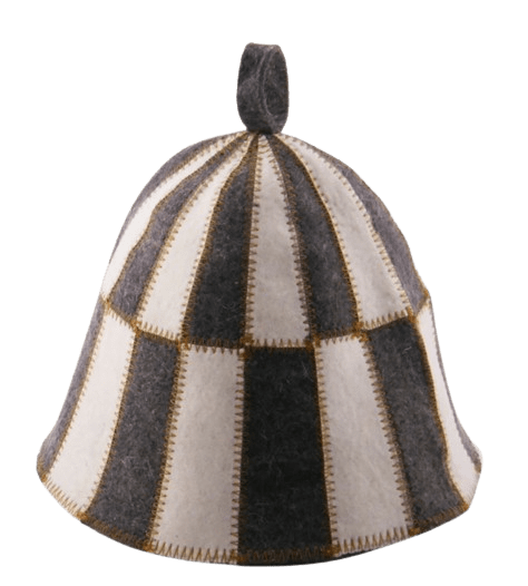 Sauna-Hut Grau-weiß Finnischer Saunahut