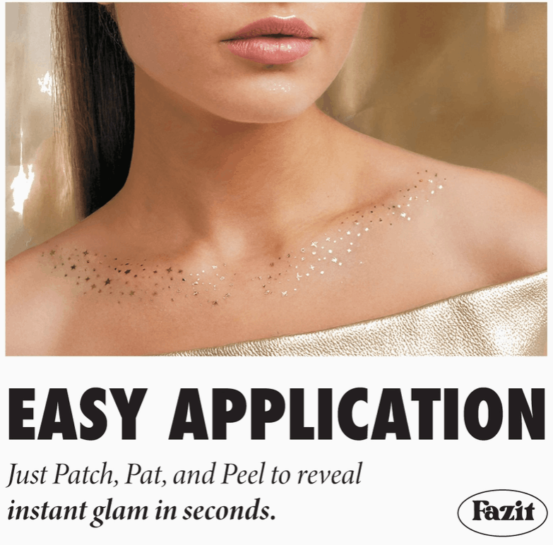 Gold Decolletage Glitter Makeup Patches Gold Decolletage Glitter Makeup Patches