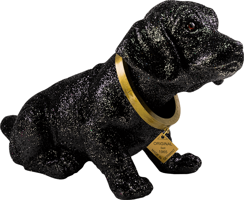 Original Wackeldackel Glitzer-Schwarz Zahnputz-Tabletten Zitrone