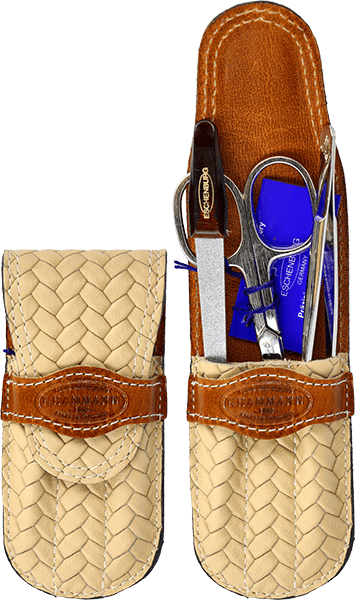 Maniküre-Etui Leder beige-braun F. Hammann Maniküre Etui Mini beige-braun