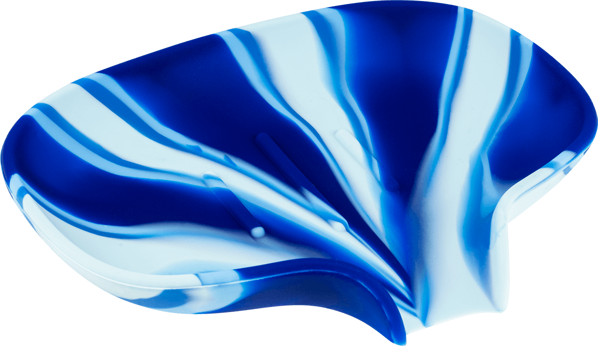 Silikonseifenablage groß Marmorblau Silikon Seifenablage